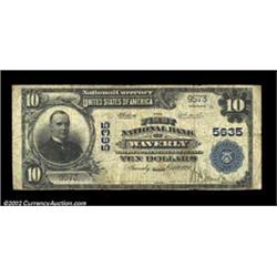 Waverly, OH - $10 1902 Plain Back Fr. 633 The First NB Ch. # 5635A tougher large size note from the.