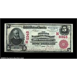 Wellsville, OH - $5 1902 Red Seal Fr. 587 The Peoples NB Ch. # (M)6345A bright Red Seal with a stron