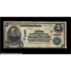 Muskogee, OK - $5 1902 Plain Back Fr. 601 The First NB Ch. # (W)4385Fine, or a bit better, the botto