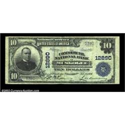 Muskogee, OK - $10 1902 Plain Back Fr. 635 The Commercial NB Ch. # 12890Common in small size, but mu