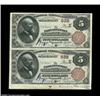 Image 1 : Philadelphia, PA - $5 1882 Brown Back Fr. 467 The Philadelphia NB Ch. # (E)539 Uncut PairA lovely un