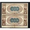Image 2 : Philadelphia, PA - $5 1882 Brown Back Fr. 467 The Philadelphia NB Ch. # (E)539 Uncut PairA lovely un
