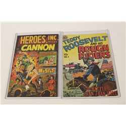 HEROES INC. PRESENTS CANNON #1 (1969) AND TEDDY ROOSEVELT AND HIS ROUGH RIDERS #1 (1950) HEROES