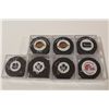 Image 2 : 7 AUTOGRAPHED PUCKS- RICHARD BRODEUR, PAVEL BURE, MATS SUNDIN, ERIC LINDROS, CURTIS JOSEPH AND