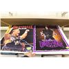 Image 2 : 2 BOXES OF WWF POSTERS AND FIGURES INCL. BRET HART AND HONKY TONK MAN (X2) SIGNED WWF ACTION FIGURES