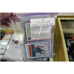 LOT OF 39- 1970'S-80'S ROOKIE AND CHECKLIST CARDS