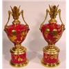 Image 1 : PAIR OF DECORATED AND GILDED PORCELAIN MANTEL…