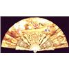 Image 1 : FINE HAND-PAINTED AND GILDED IVORY FAN, late …