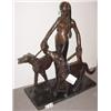 Image 1 : PATINATED BRONZE SCULPTURE OF A WOMAN AND HER…