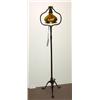 Image 1 : TIFFANY PATINATED BRONZE HARP FLOOR LAMP, ear…