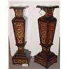 Image 1 : PAIR OF MARQUETRY INLAID WALNUT PEDESTALS, ha…