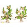 Image 1 : PAIR OF PAINTED TOLE FLOWER FIGURED TWO-CANDL…