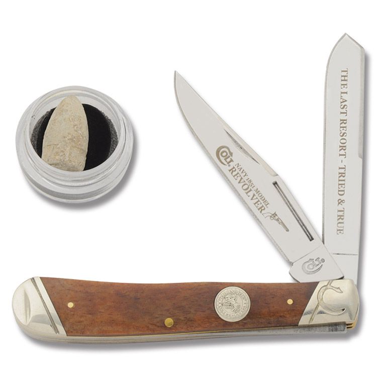 COLT TRIED & TRUE TRAPPER KNIFE W/ BROWN BONE HANDLE