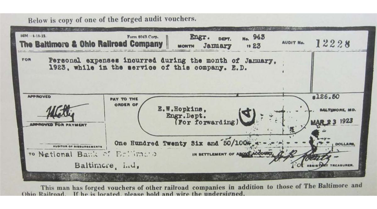 1923 WANTED POSTER FOR MAN WANTED FOR FORGERY