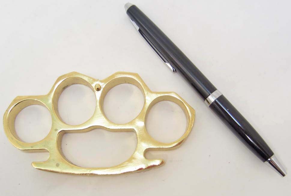 How Much Is A Brass Knuckles Pen LOT OF MISC. WESTERN BADGES, BRASS KNUCKLES & PEN KNIFE