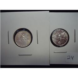 1992 & 2003 MEXICAN 1/20 OUNCE SILVER LIBERTADS