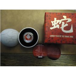 2013 NIUE $2 YEAR OF THE SNAKE COIN PROOF