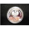 Image 2 : 2002 POLAND 10 ZLOTYCH SILVER PROOF .4205 OZ. ASW