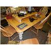 Image 1 : SOLID HARDWOOD HARVEST DINING TABLE WITH LEAF - NEW - SLIGHT SHOW ROOM DAMAGE ON CORNER