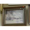 Image 1 : FRAMED PICTURE - SNOW COVERED CABIN