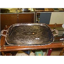 SILVER SERVING TRAY - COPPER - HEAVY