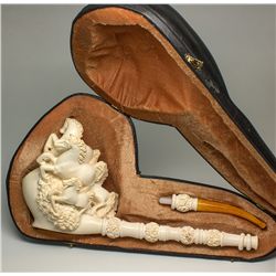 Meerschaum Carved Horse Herd Pipe -