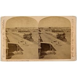 Arizona Territory First Locomotive Stereoview -  AZ