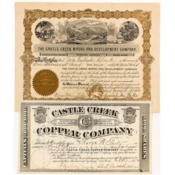 Castle Creek Mining Stock Certificates -  AZ