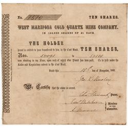 California Gold Rush Stock Certificate -  CA