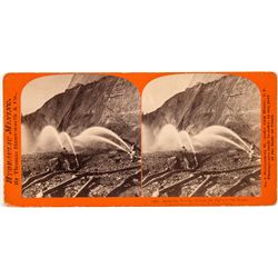 Rare Hydraulic Mining Stereoview Card - Birchville, CA