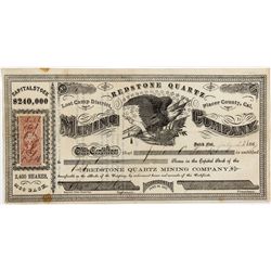Redstone Quartz Mining Sock Certificate - Dutch Flat, CA