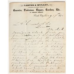 Ralston Suicide Content Letter, 1873 - Nevada City, CA