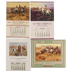 Cowboy Themed Calendar Broadside Group - Red Oak IA