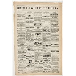 Idaho Tri-Weekly Statesman Featuring Coverage of Custer and Little Bighorn  - Boise, ID