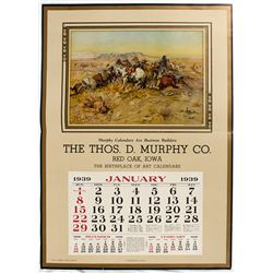Russell 1939 Broadside Calendar - Red Oak, ID