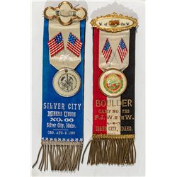 Pair of 1890's Union Ribbons - Silver City, ID