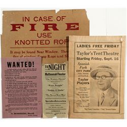 Idaho Territorial Wild West Handbills - Silver City, Pocatello, ID