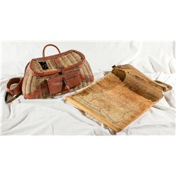 Antique Fishing Creel & Bitteroot Wildrness Map - , MT