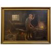 Image 1 : Village Blacksmith, oil on canvas by J.H. Martin, Reno, c1890 - Reno, NV