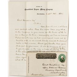 Consolidated Virginia Mining Co. Letter & Cover - Virginia City, NV
