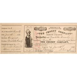 Crosby Stock Certificate - Virginia City, NV