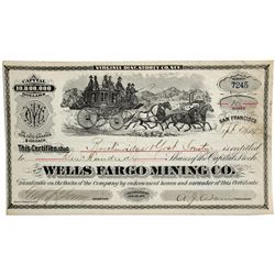 Wells Fargo Mining Co. Stock Certificate - Virginia City, NV