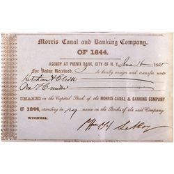 Early Bank Stock of Morris Canal & Banking Co. - New York, NY