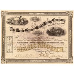 Monte Grande Gold Mining Co. Stock Certificate - Cincinatti, OH