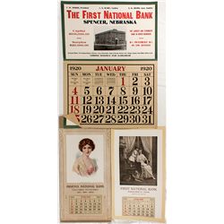 Three National Bank Calendar Broadsides - Burkburnett, TX