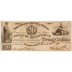 Sam Houston Signed Texas Treasury Bill - Houston, TX