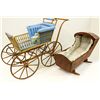 Image 1 : Antique Baby Buggy and Cradle  -