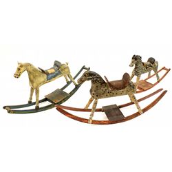 Three Antique Rocking Horses -