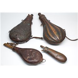 Four Powder Flasks -