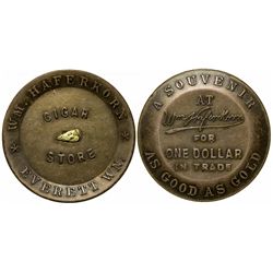 Rare Gold Nugget Souvenir Token -  AK